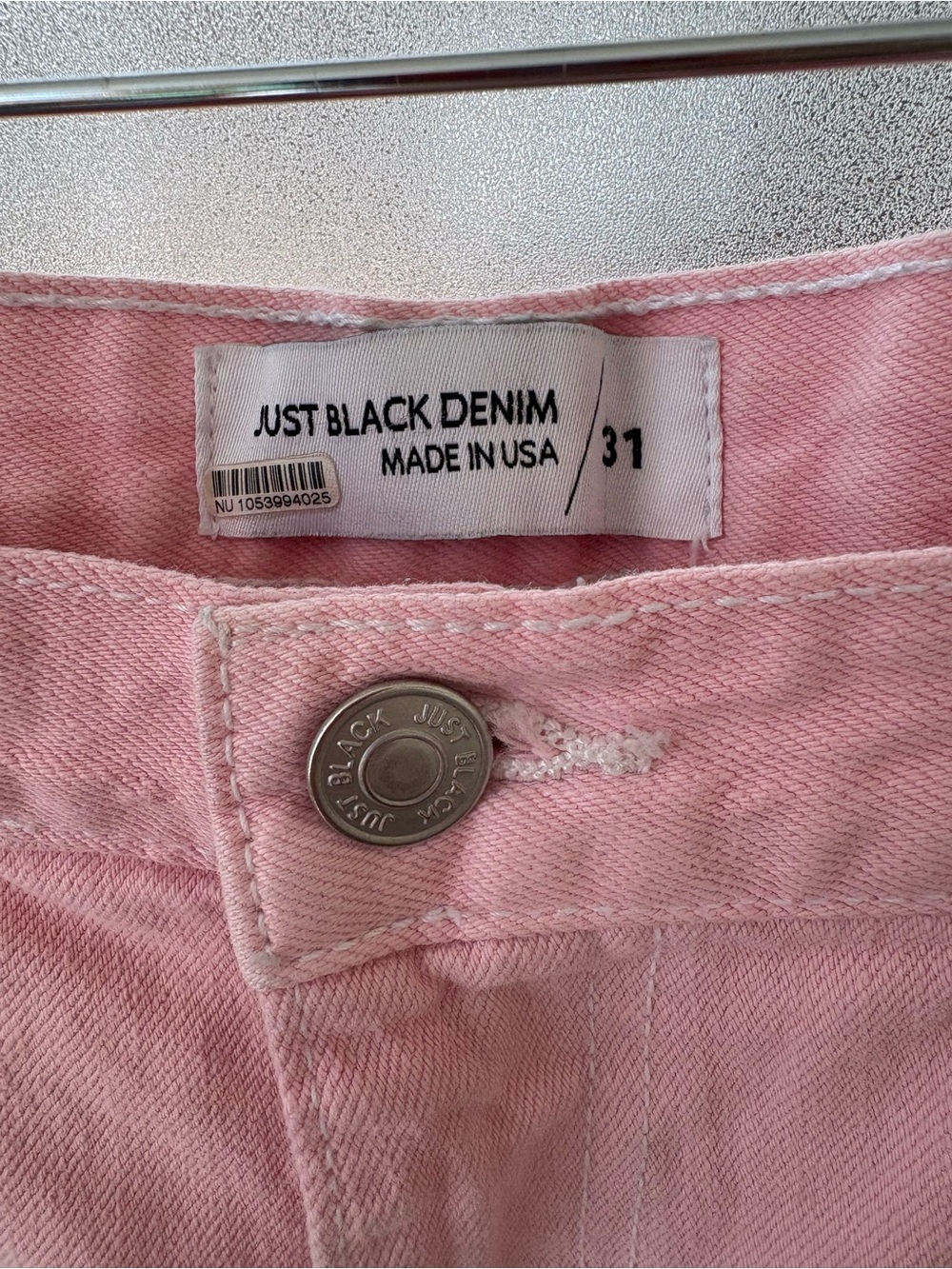 Just Black Pink Denim Jeans - Light Pink Waist Detail